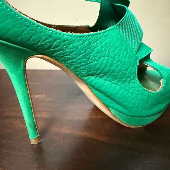 Zara Emerald Green Heeled Sandals - Picture 8 of 14